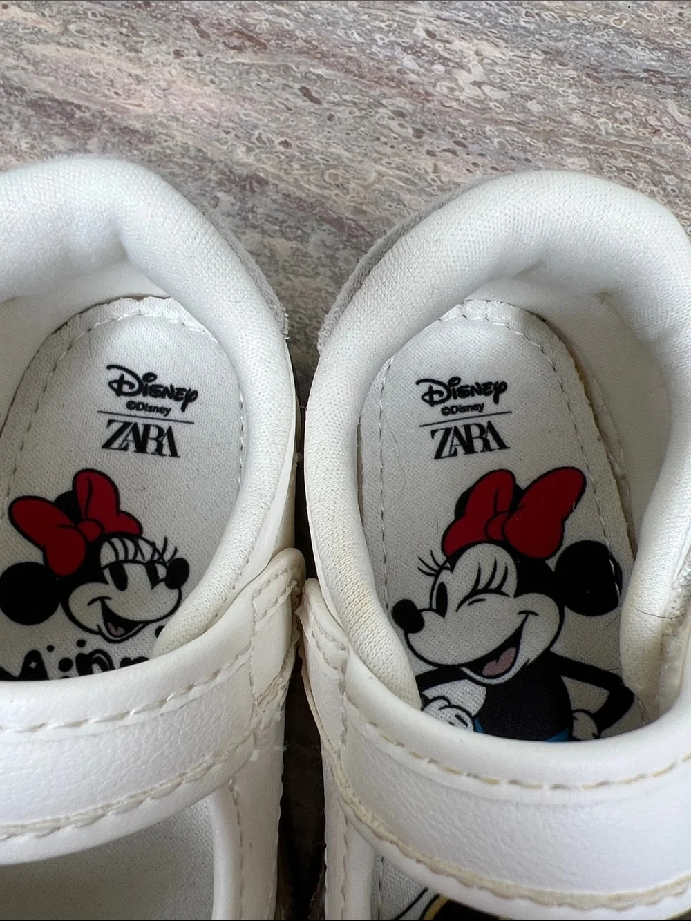 Zara White Minnie Mouse Mary Jane Walker Shoes US Baby 7 Euro 23